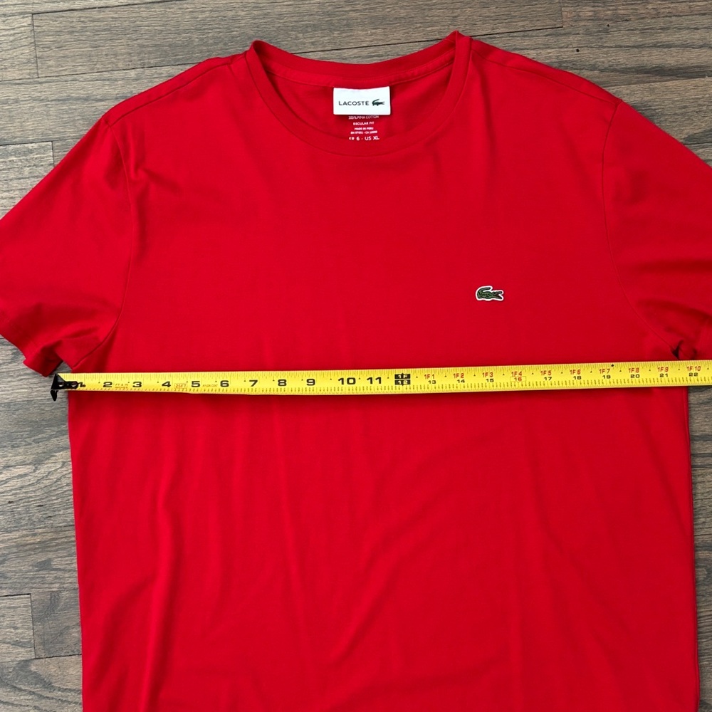 Lacoste Men's Bright Red Short-Sleeve Crew Tee - Picture 6 of 9